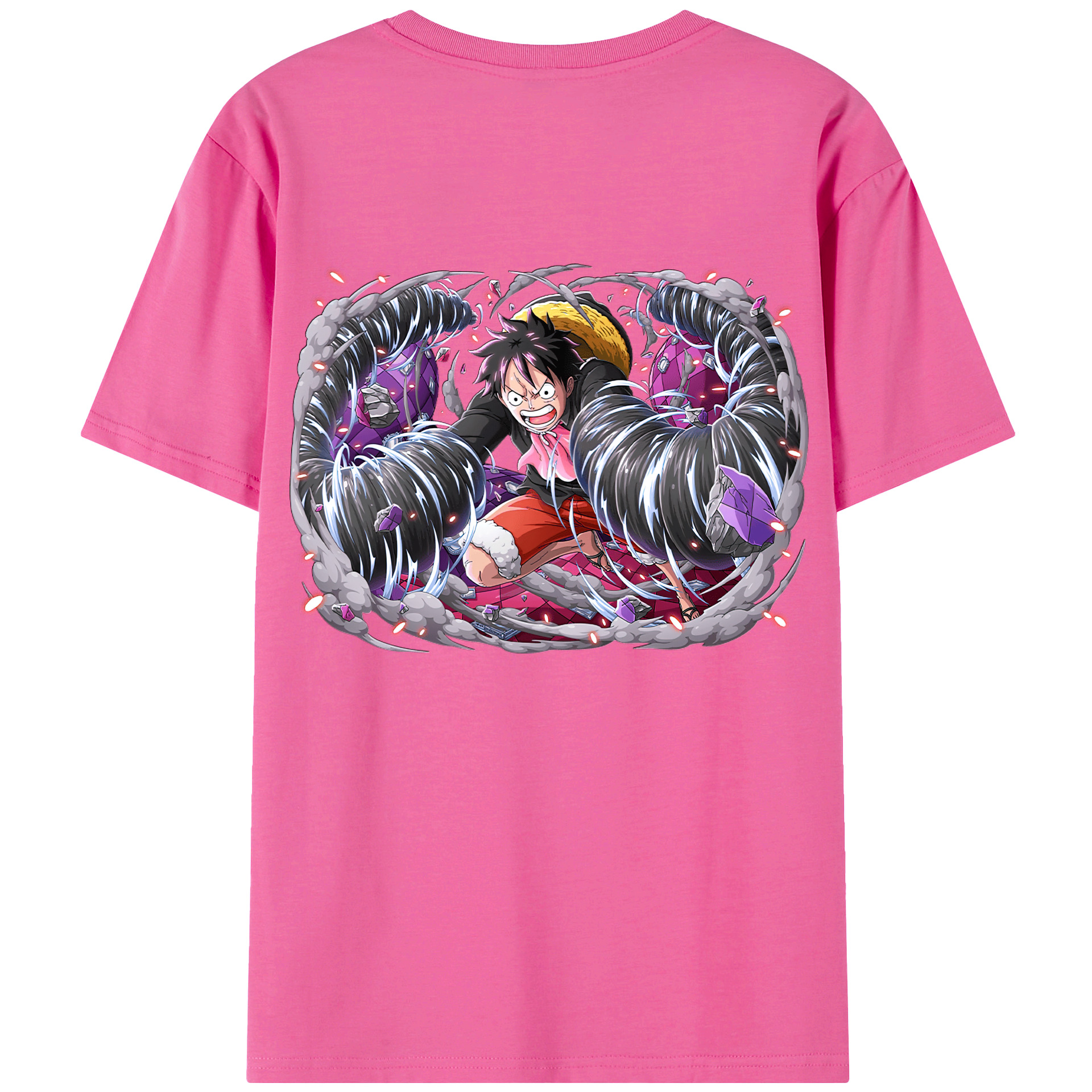 ワンピース モンキー・D・ルフィ ONE PIECE Monkey D. Luffy レディース半袖Tシャツ(バックプリント)